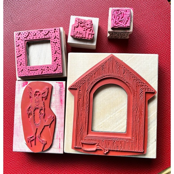 Dog Theme Paula Smart & Uptown Rubber Stamp Bundle of 5 Rubber Stamps - Picture 2 of 4